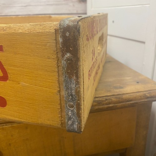 Juneau Alaska Vintage Wooden Crate Soda Waters Pop 24 Bottles Cola Wood Box Case - Picture 10 of 11