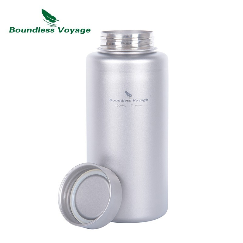 Boundless Voyage Titanium Big Capacity Water Bottle Outdoor Camping Cateen 1L