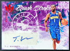 T.J. Warren 06/49 Autograph Court Kings Brush Strokes Ruby Pacers AUTO 2021-22