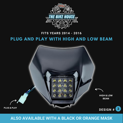 KTM 2014-2016 16 LED Noir Phare Super Brillant 4800 Lumens Tpi Sauf Léger #3