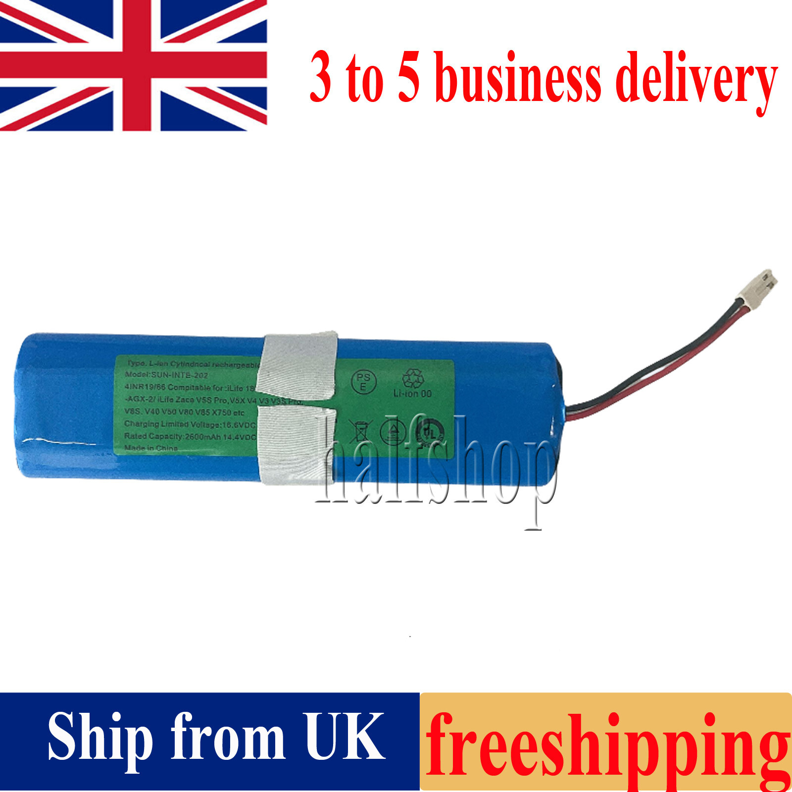 Replacement Battery for ILIFE V3s Pro, V5s Pro Robot Vacuum Cleaner