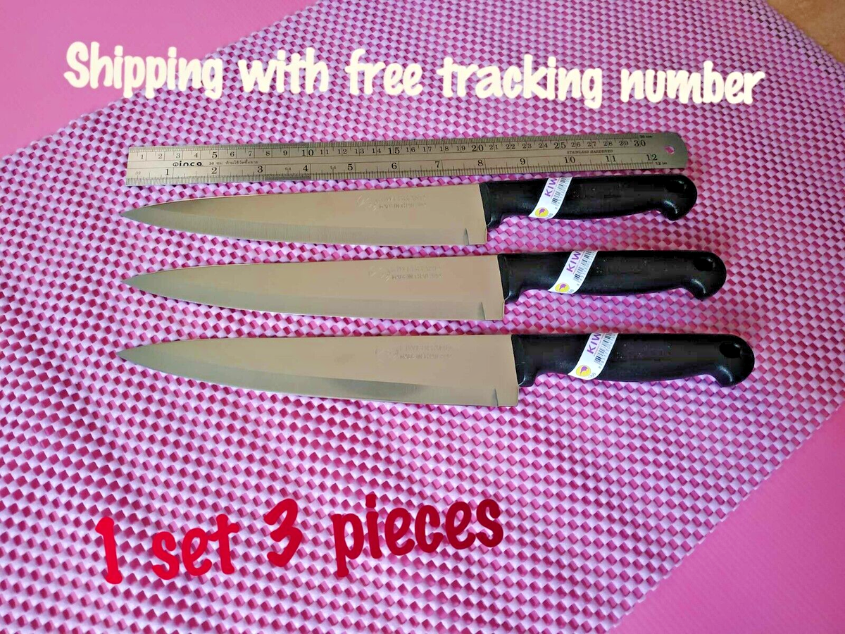 1 SET 3 PCS NO. 188 QUALITY KNIFE THAI KIWI BRAND PLASTIC HANDLE 