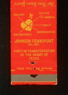 1950s Johnson Transport Co. Trucking Ft. Worth Dallas Waco Brownwood Abilene TX