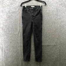 Madewell 10" High-Rise Skinny Jeans Womens 25 Black Stretch Denim Cotton Blend