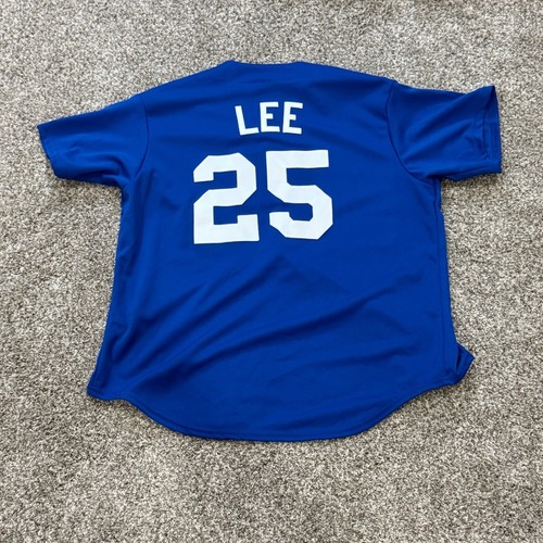 Nuova con etichette Derrick Lee BP maglia baseball Chicago Cubs blu royal uomo XL - Foto 3 di 3