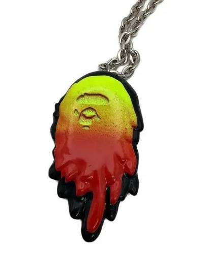 A BATHING APE X AMBUSH DESIGN MELTING FACE CHAIN RED YELLOW NIGO BAPE PHARRELL - Picture 4 of 4