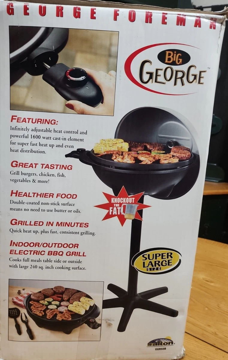 George Foreman Indoor Outdoor Grill-Watt Silver Electric Grill in