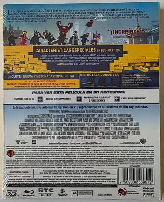 NEW THE LEGO MOVIE 3D/2D BLU RAY DVD 3 DISCS + LENTICULAR