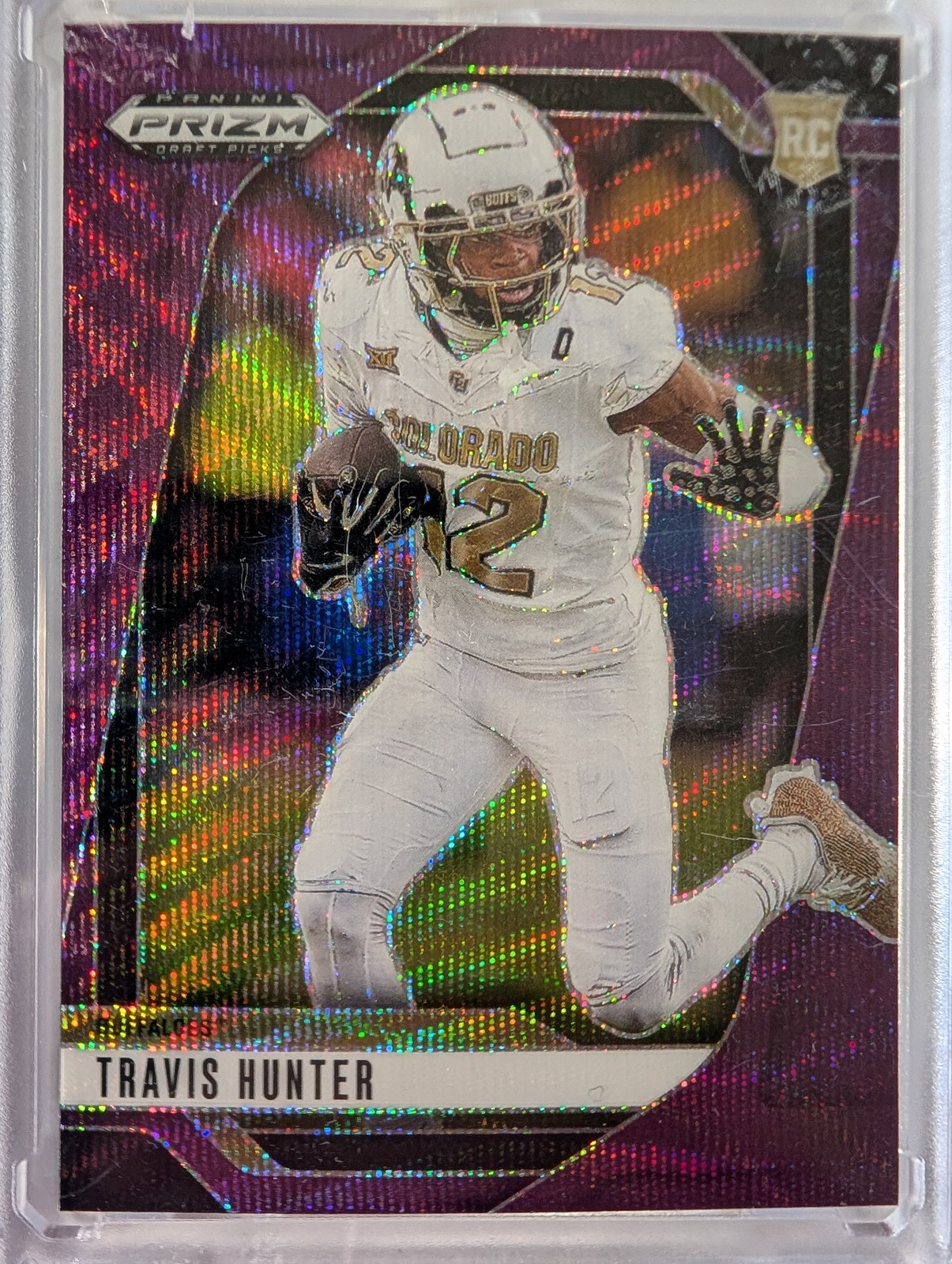 2025 Panini Prizm Draft Picks #21 Travis Hunter Prizms Purple Wave