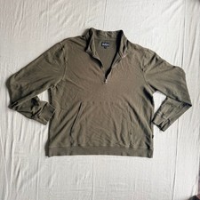American Giant Sweatshirt Mens XXL Quarter Zip Pullover Olive Cotton Made in USA