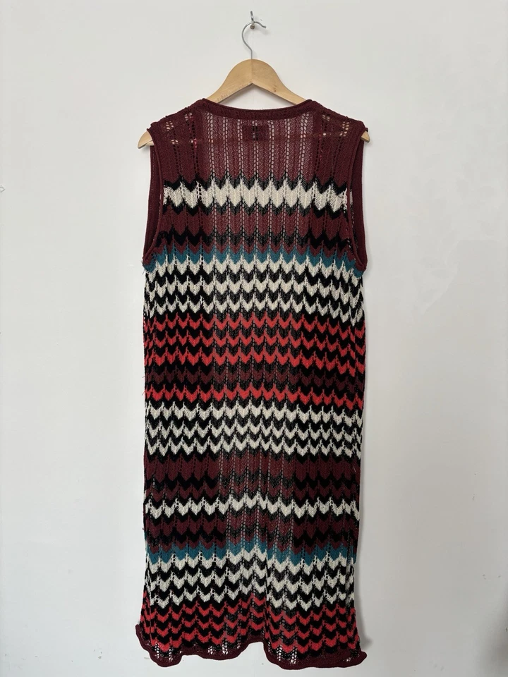 Cárdigan sin mangas tejido Papaya Boho Chevron - Talla L Foto 2 de 4