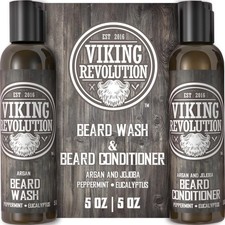 Beard Care Set with Argan  Jojoba Oils - Softens, Smooths  Nourishes Facial...
