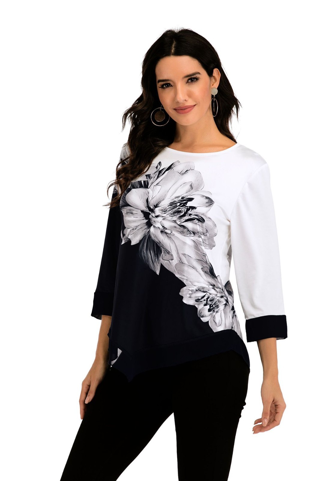 Blusas De Mujer Mangas Estampada Largas Elegante Camisa Para Mujer Blusa Moda🌷