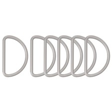 Metal D Ring Heavy Duty Welded D Rings Metal Buckle 1-3/8" Frosted Silver 6Pcs