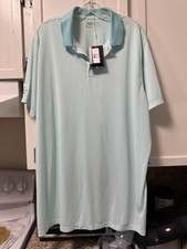 Nike Dri Fit Men  s CLGolf Tour Polo Swoosh Check Polo Shirt Teal White New
