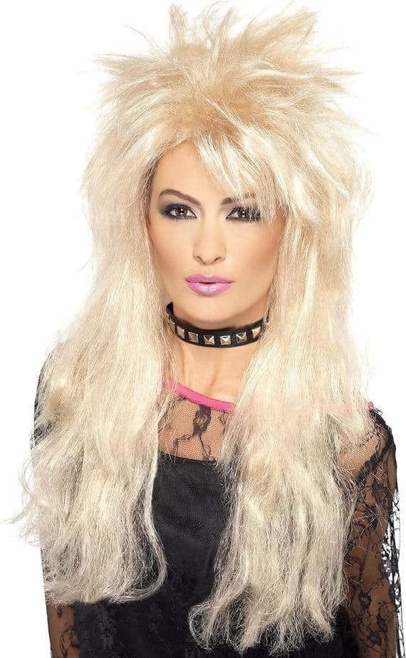 Ladies 1980s Blonde Mullet Wig