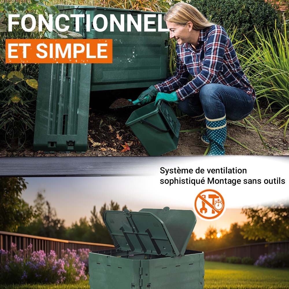 composteur thermo-king vert – vue détaillée
