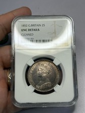 1852 Gothic Florin NGC UNC DETAILS CLEANED