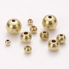 Brass Ball Spacer Beads for Jewelry DIY Women Round Charm Loose Beads 50pcs Pack