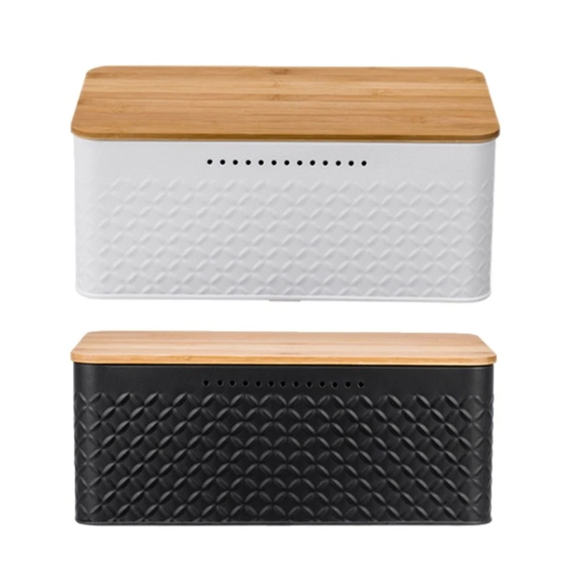 Kitchen Bread Holder with Lid Space Saving Bread Storage Bins for Countertop