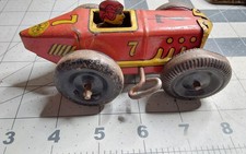 Marx Tin Windup Race Car 7 Boattail