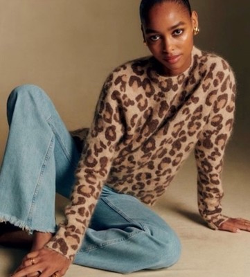 Sezane Gianni Sweater in Leopard Size XL
