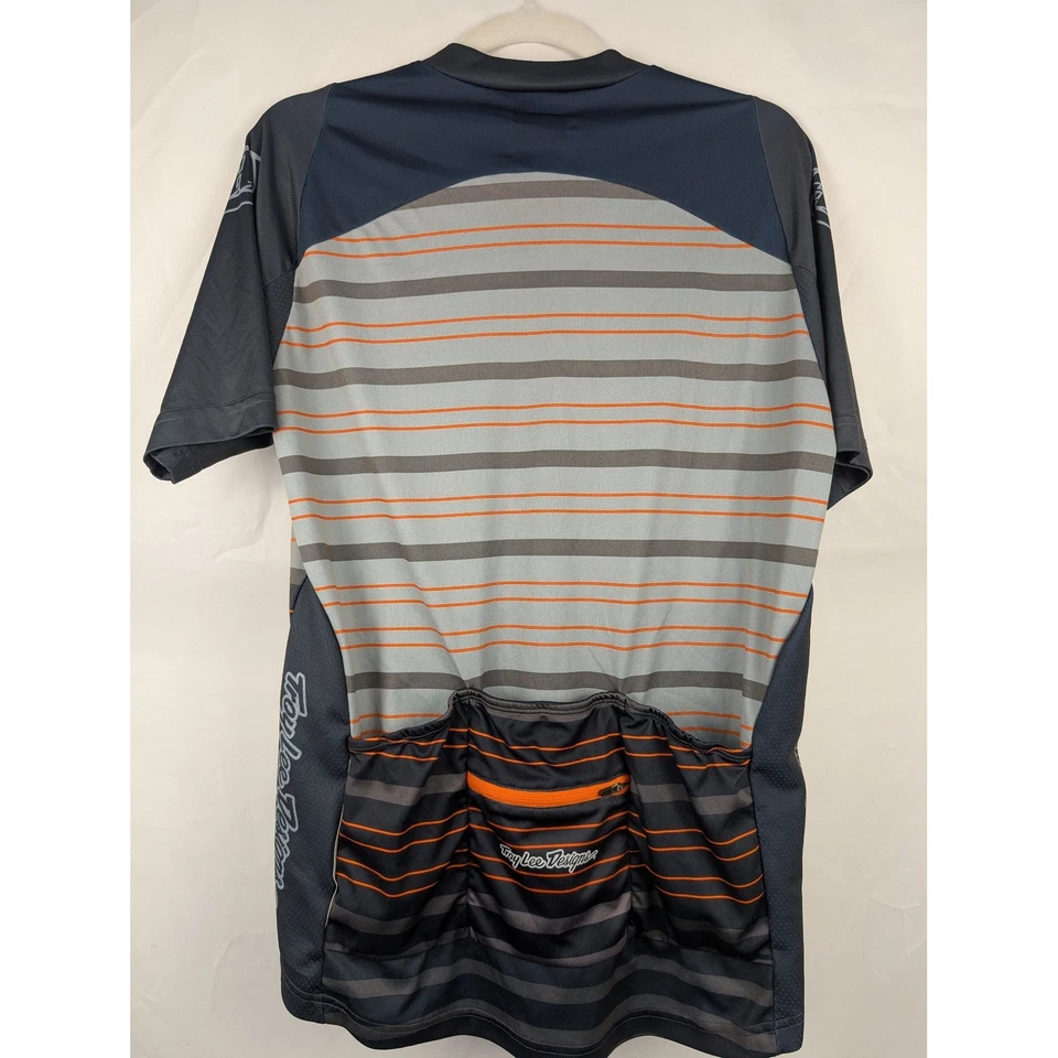 Camiseta deportiva de ciclismo Troy Lee Designs para hombre grande a rayas manga corta cremallera informal Foto 2 de 4