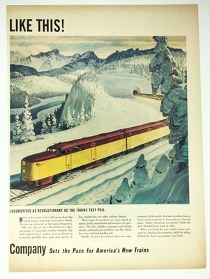 Eisenbahn ALCO Lok Print Ad - Rückseite ist Toastmaster Toaster Weihnachtsanzeige 1946