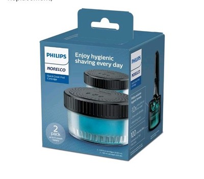 Philips Norelco Quick Clean Pod Cartridge (2 pods per box) Alcohol, SHIPS FAST!