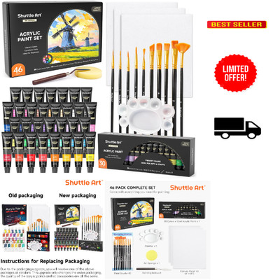 Acrylfarben Set 46 Tlg Shuttle Art 30 Farben 12ml 1