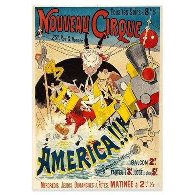 Nouveau Cirque: America!!!   Vintage Zirkusposter 1895 Poster Wandkunst