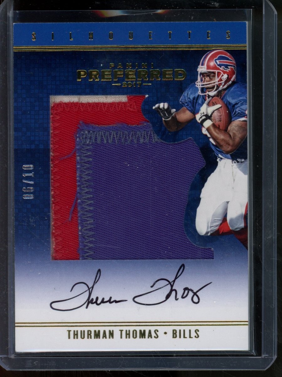 2017 Panini Preferred Thurman Thomas Prime Patch Auto /10 #14