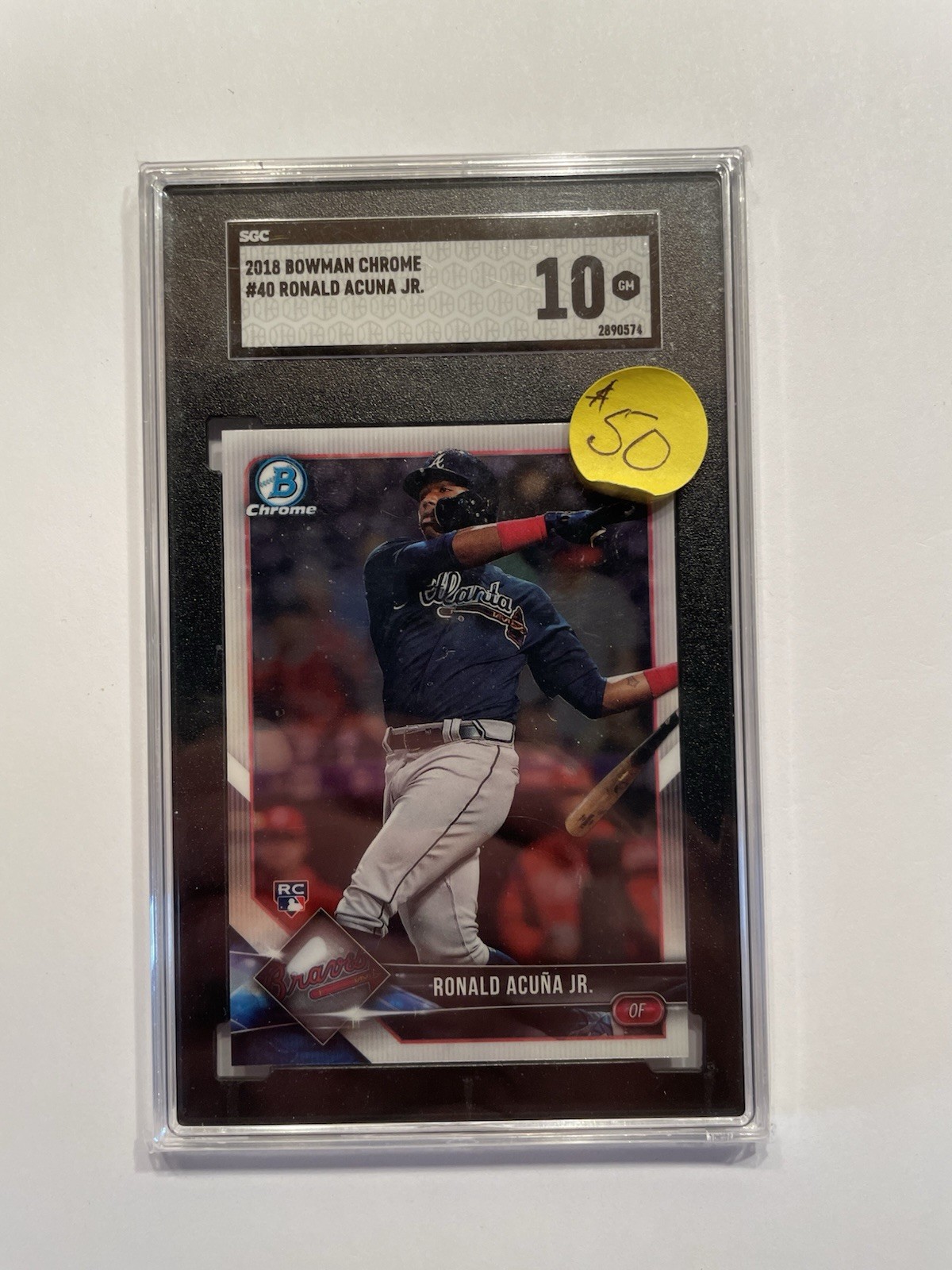 Ronald Acuna Jr -- 2018 Bowman Chrome #40 Rookie Card RC - SGC 10 GEM - BRAVES