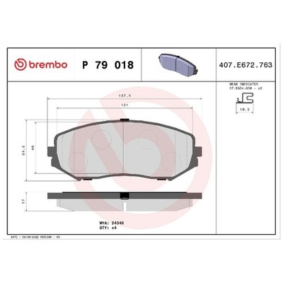 Brembo Bremsbelagsatz Bremsklötze vorne 5520065J02 5520065J03 24745358