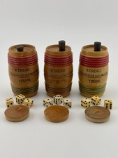Vtg Wooden Barrel Dice Game Marked  R. Dreau ...
