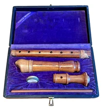 Dushkin Recorder -Vintage Wooden Recorder Instrument made in USA