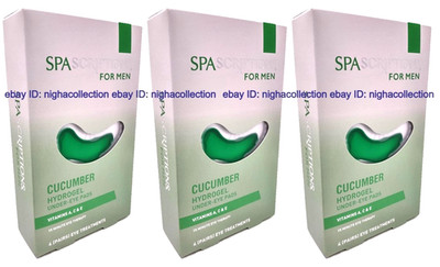 ( 3 ) SpaScriptions Men Cucumber Hydrogel Under-Eye Pads ( 4 Pairs In a Box )