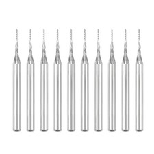 10Pcs 0.6mm Carbide End Mill Engraving CNC Router Bit for PCB Machine,1/8" Shank