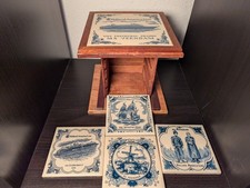 Holland America Line Handcrafted by Mark Luebkert Coaster Holder with Coasters
