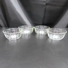 4 -PYREX 464 Custard Cups/Ramekins-10oz-300mi-Scalloped Edge 3 Ring