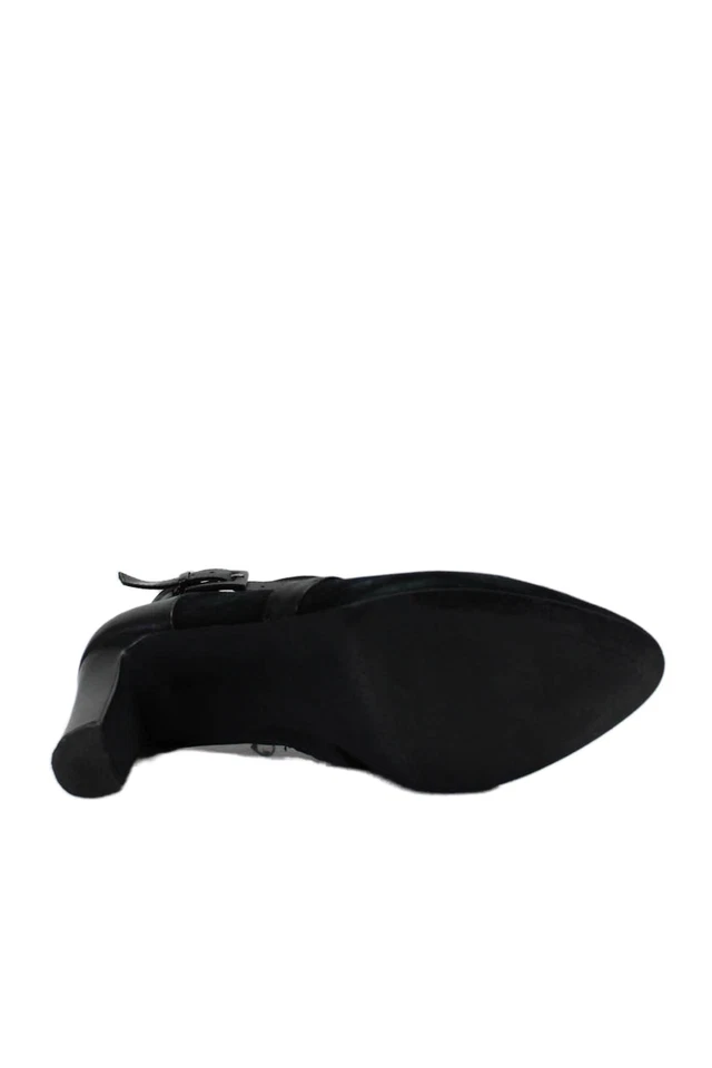 Botas al tobillo Tahari para mujer de cuero con cinturón y cremallera Dina negras talla 6,5 medianas Foto 4 de 4