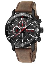 Image of Wenger 01.1843.107 Roadster Black Night Chronograph Mens Watch 45mm 10 ATM