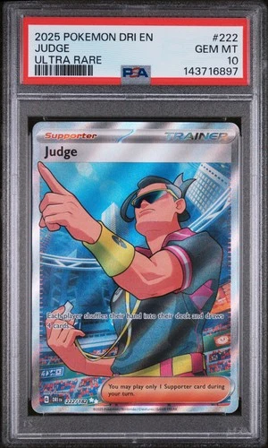 2025 POKEMON DRI EN-DESTINED RIVALS ULTRA RARE #222 JUDGE PSA 10