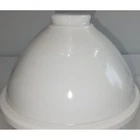 Ribbed Dome Torchiere White Milk Glass Lamp Shade Replacement 2" Fitter Vintage