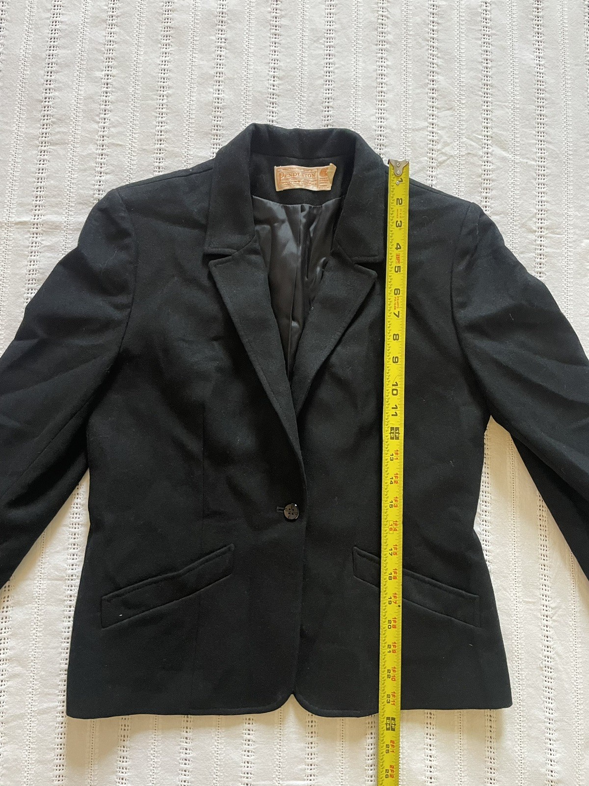 VTG Pendleton Woolmark Black Lined Blazer. Size S… - image 10