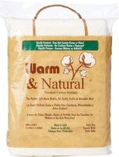 The Warm Company - Warm  Natural Cotton Batting – Baby Size 45 x 60, Premium