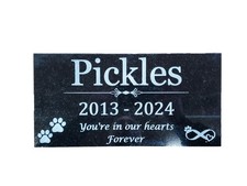 Personalized Black Granite Pet Memorial Stone 6x12 Custom Engraved Grave Mark t1