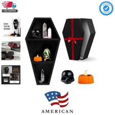 Coffin Shelf and Coffin Gift Box with Spooky Accessories Set - Small Cute Got...