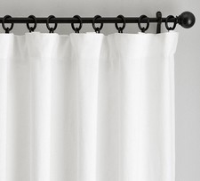 Belgian Flax Linen Blackout Curtain Color: White - Size: 50" W x 84" L FREE SHIP