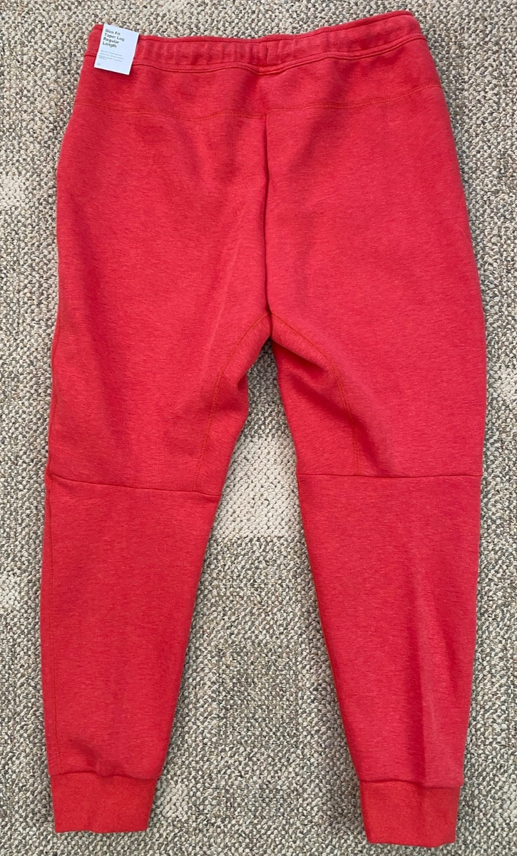 Nike Tech Fleece Jogger Athletic Pants FB8002-672 Red Black $125